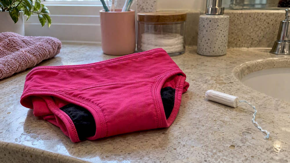 Period underwear and tampon side by side